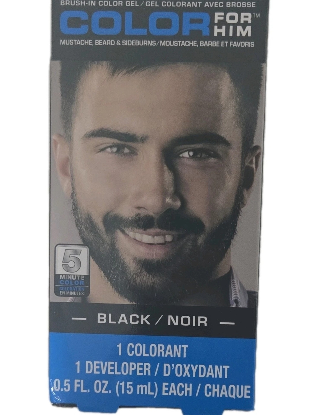 Men's Brush-In Beard & Mustache Color Gel - Black